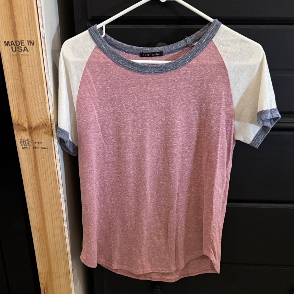 Project Social T Pink and Gray Short Sleeve Tee